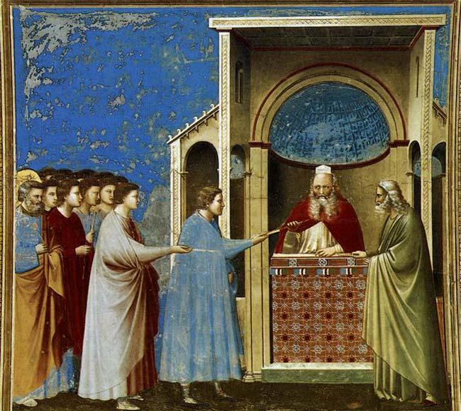 GIOTTO di Bondone The Bringing of the Rods to the Temple oil painting image